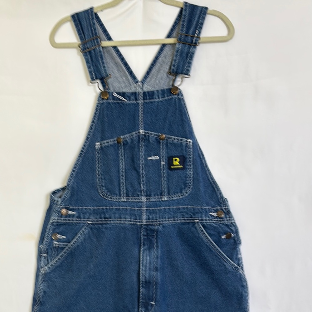 Real Work Wear Men’s Blue Denim Overalls 40x28 Cotton Carpenter